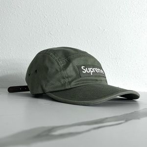 Supreme Linen Camp Cap Olive Green Men’s